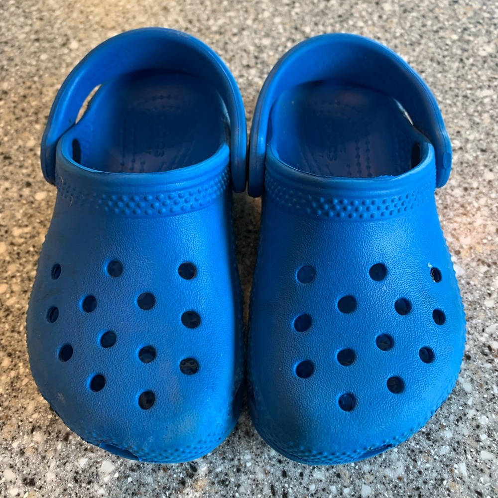 Toddler boys blue CROCS size 7